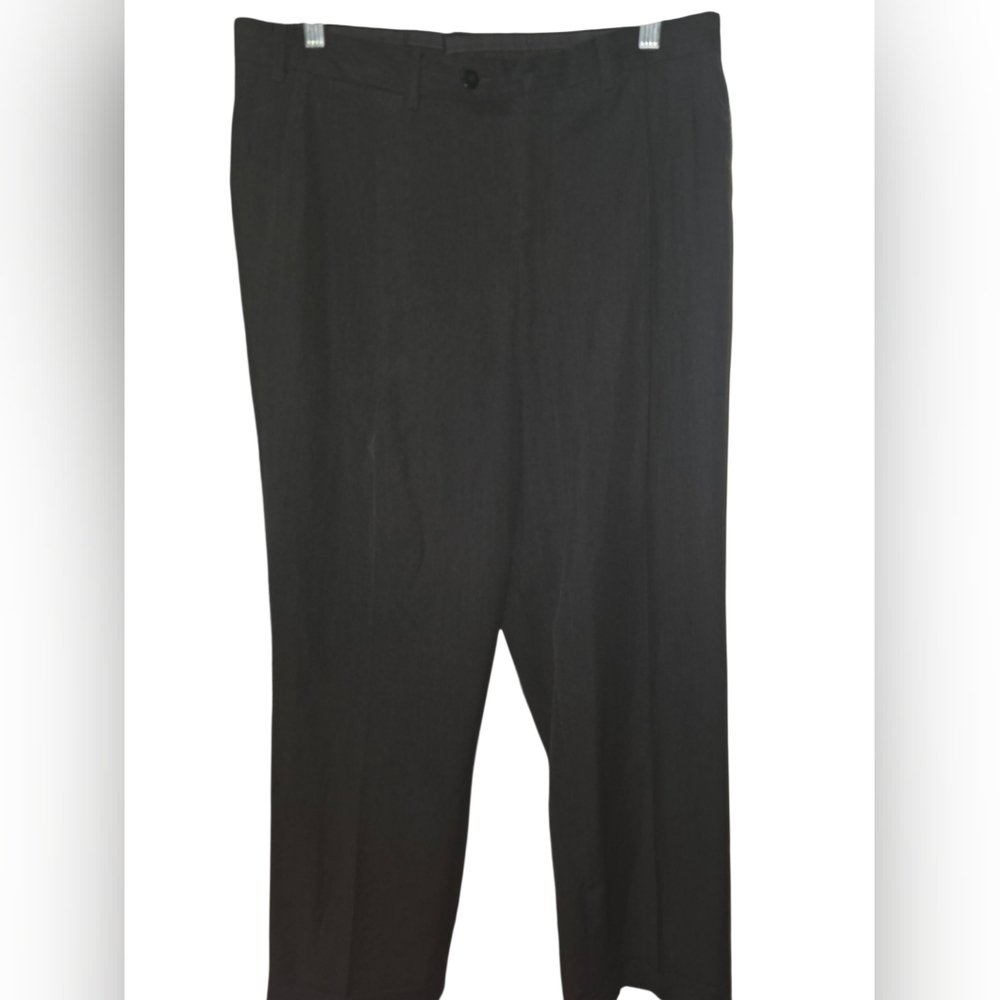 ERMENEGILDO ZEGNA 100% Wool Dress Pants Dark Gray Mens‎ 35 Flat Front Romania